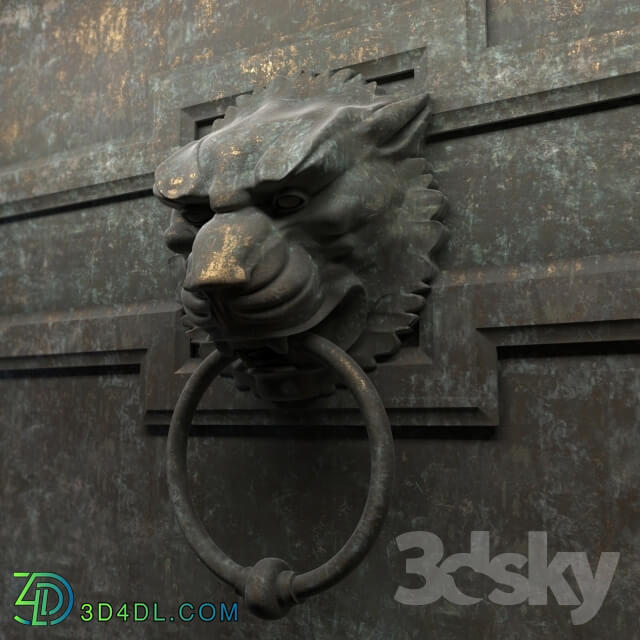 Doors - Ancient door handle in the form of a lion