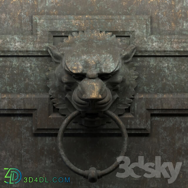 Doors - Ancient door handle in the form of a lion