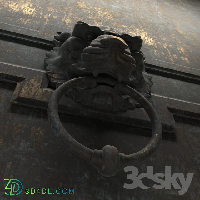 Doors - Ancient door handle in the form of a lion