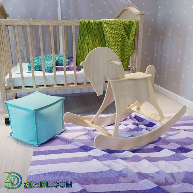 Bed - Baby cot with a canopy and Mobile