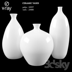 Vase - Ceramic White Vases 