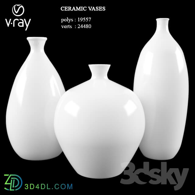 Vase - Ceramic White Vases