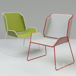 Chair - red _ white chair 