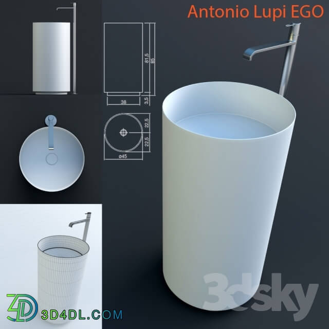 Wash basin - Antonio Lupi EGO Corian_ d45cm