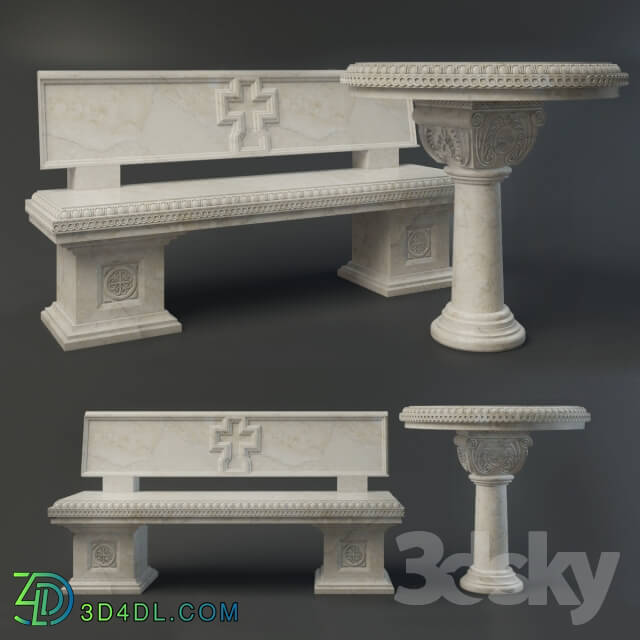 Other architectural elements - Benches and marble table