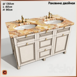 Bathroom furniture - Double sink with a pedestal 