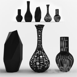 Vase - a set of black vases 