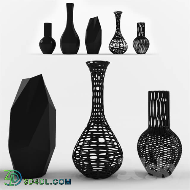 Vase - a set of black vases