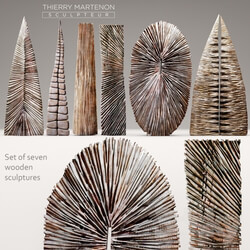 Decorative set - A set of wooden sculptures Thierry Martenon 