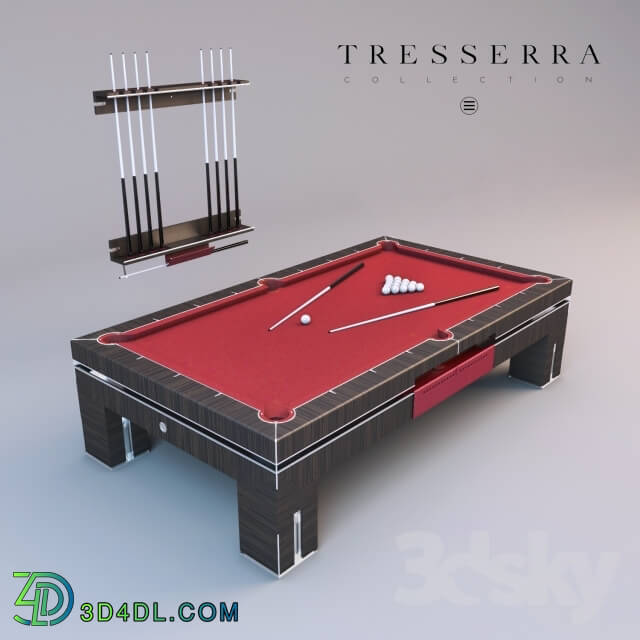 Billiards - Pool table and cue rack Tresserra Bolero. Pool table and Cue Rack.