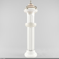 Decorative plaster - classic column with light 