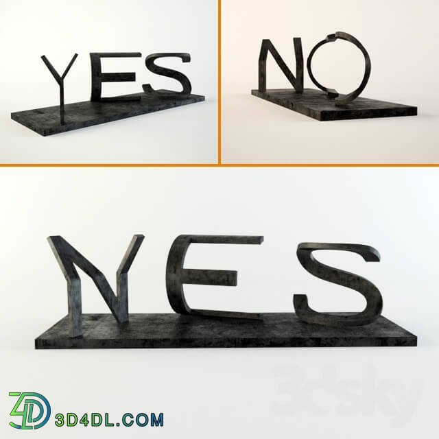 Other decorative objects - YES and NO sculpture