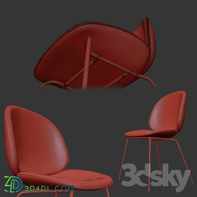 Chair - Gubi Beetle Dining Chair Velvet _Fully Upholstered Conic base_