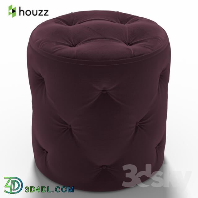 Other soft seating - Stool Curves Tufted Round Ottoman_ Purple