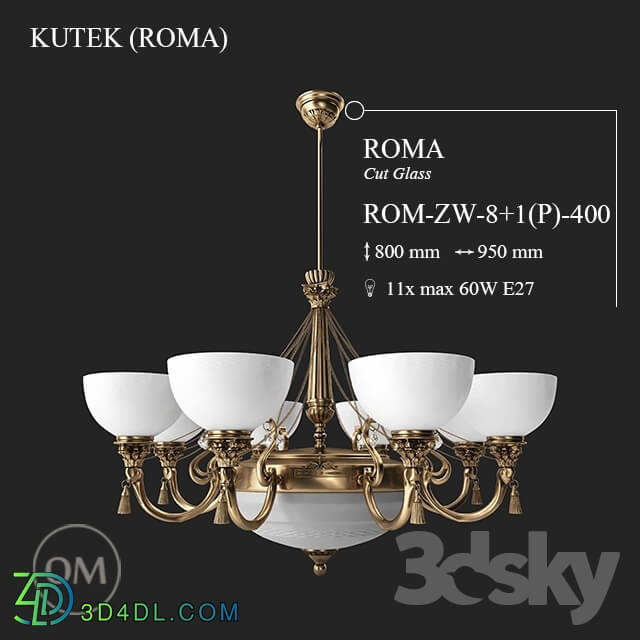 Ceiling light - KUTEK _ROMA_ ROM-ZW-8 _ 1 _P_ -400
