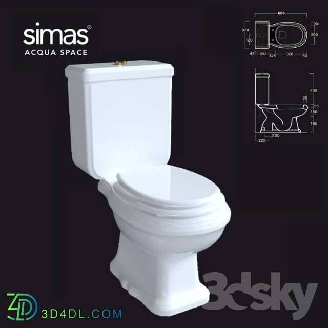 Toilet and Bidet - WC simas AR_821 _ AR_822 OM