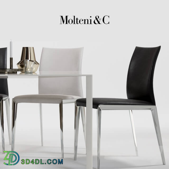 Table _ Chair - Molteni Dart Chair and Lessless Table
