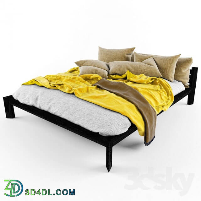 Bed - modern yellow bed