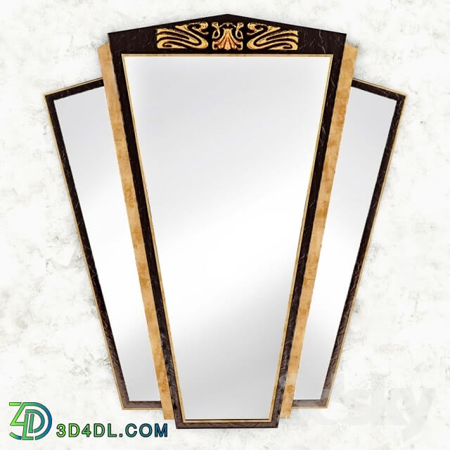 Mirror - Mirror Large Art Deco Triptych Wall Mirror