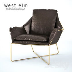 Arm chair - West Elm - Origami Leather Lounge Chair 