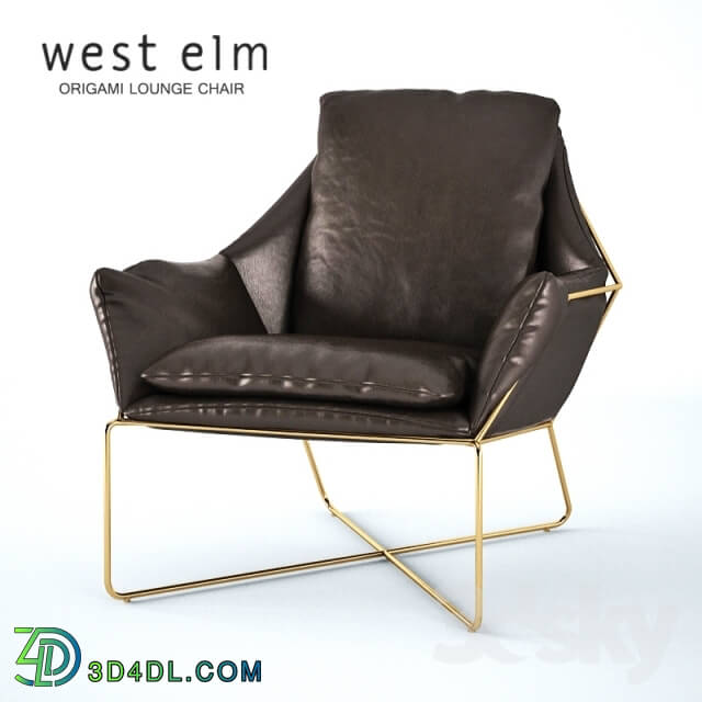 Arm chair - West Elm - Origami Leather Lounge Chair