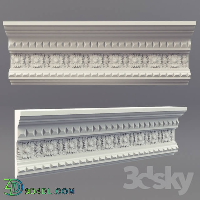 Decorative plaster - cornice with moldings