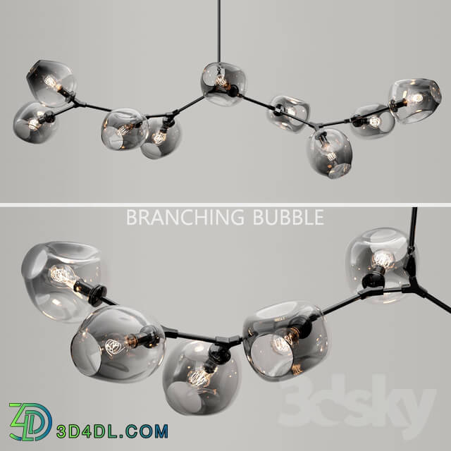 Ceiling light - Branching bubble 9 lamps by Lindsey Adelman DARK _ BLACK
