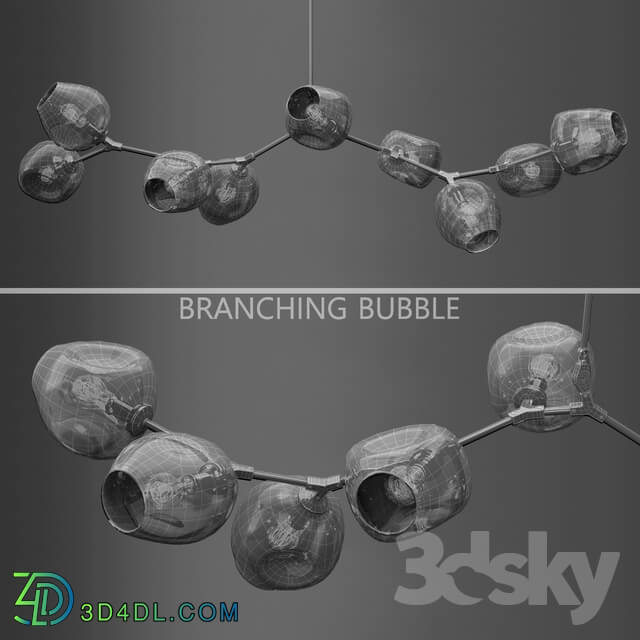 Ceiling light - Branching bubble 9 lamps by Lindsey Adelman DARK _ BLACK