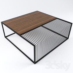 Table - coffee table wood _ metal 