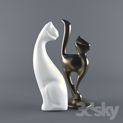Sculpture - Porcelain cats 