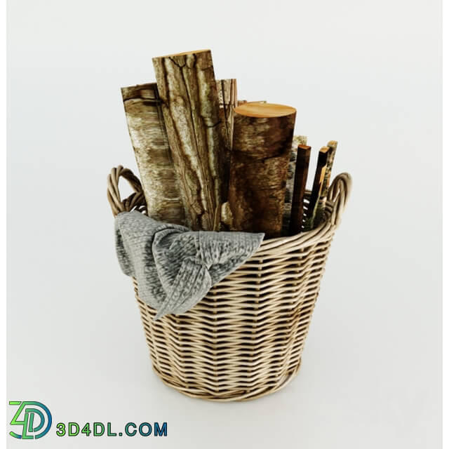 Fireplace - Basket with firewood