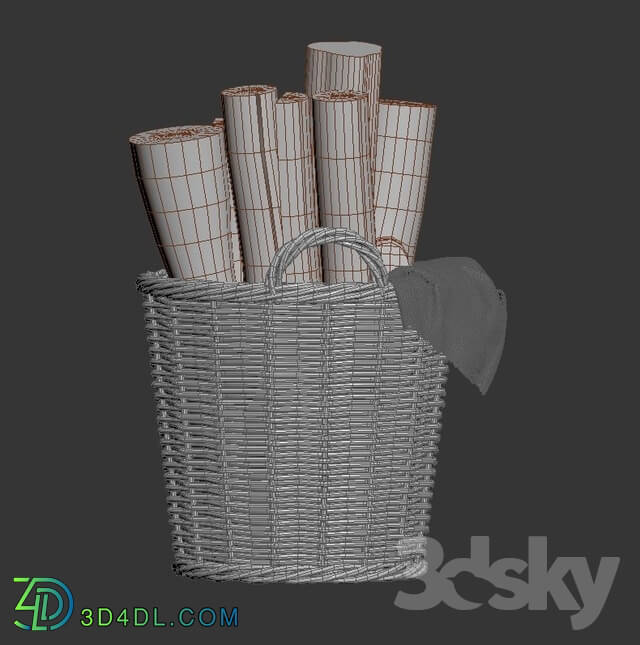 Fireplace - Basket with firewood