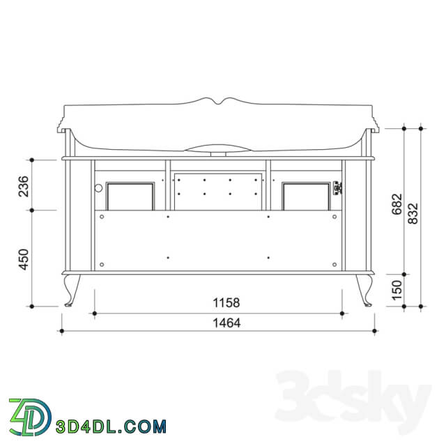 Bathroom furniture - Drawers _CAPRIGO__ collection _FRESCO__ width 1506 mm