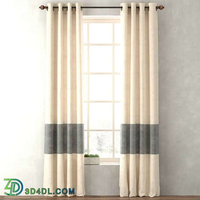 Curtain - RH _ VINTAGE CANVAS STRIPE DRAPERY PANEL