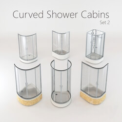 Shower - Curved Shower Cabins Set 2 