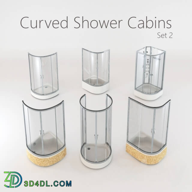 Shower - Curved Shower Cabins Set 2
