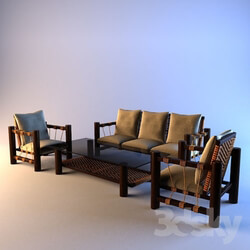 Sofa - set of wooden furniture 