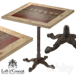 Table - CAST IRON AND LARCH RESTAURANT TABLE SQUARE 