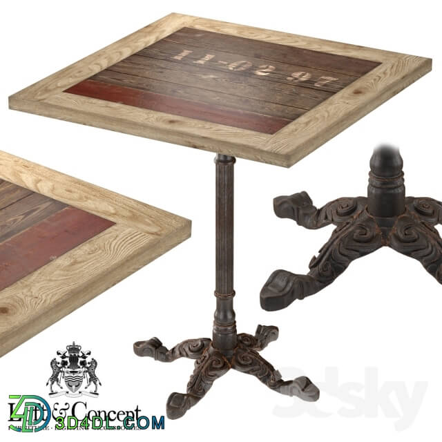 Table - CAST IRON AND LARCH RESTAURANT TABLE SQUARE