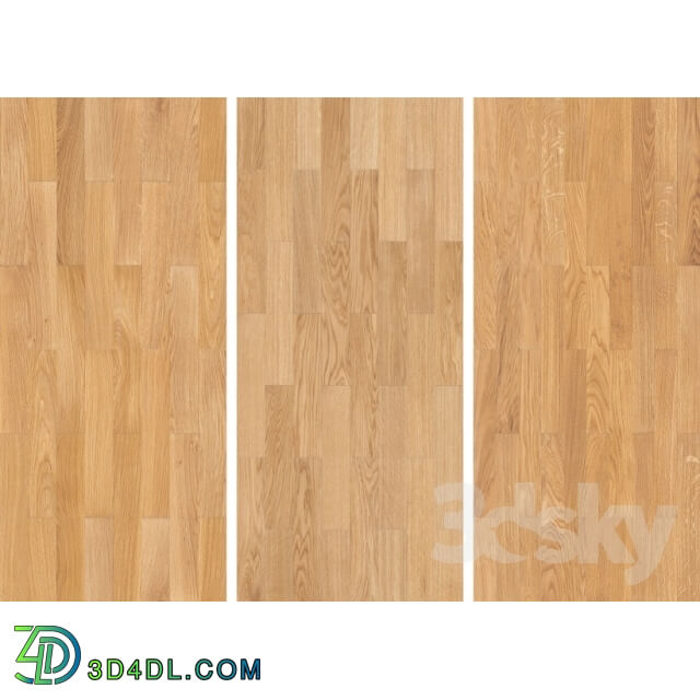 Floor coverings - 3 types of oak parquet