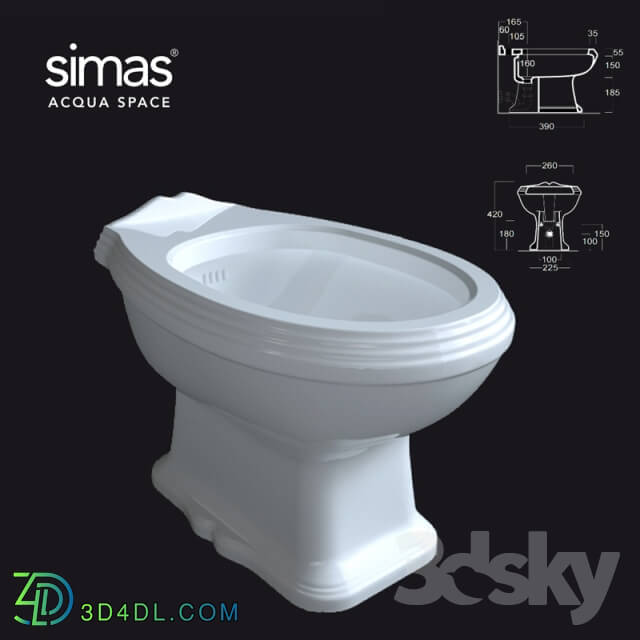 Toilet and Bidet - Bidet simas AR_823 OM