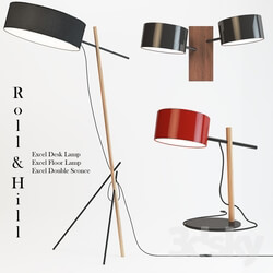 Floor lamp - Roll _ Hill - Excel Desk_ Floor Lamp_ Double Sconce 