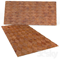 Carpets - Lozenges leather rug 