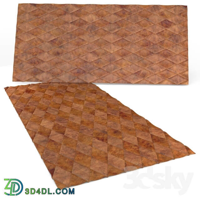 Carpets - Lozenges leather rug