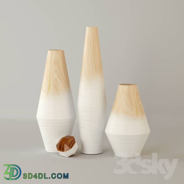 Vase - Modern Wood Ombre Vases