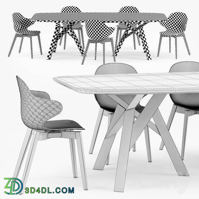 Table _ Chair - Calligaris Jungle table Saint Tropez wood chair