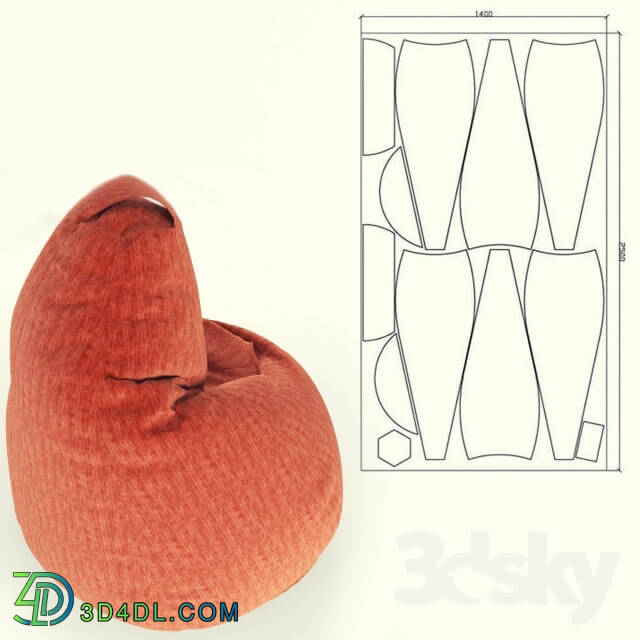 Other soft seating - Poof-pear