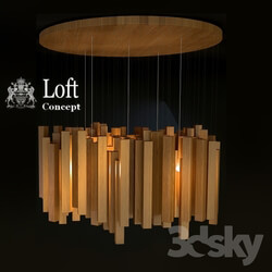 Ceiling light - loft-concept wooden rain 