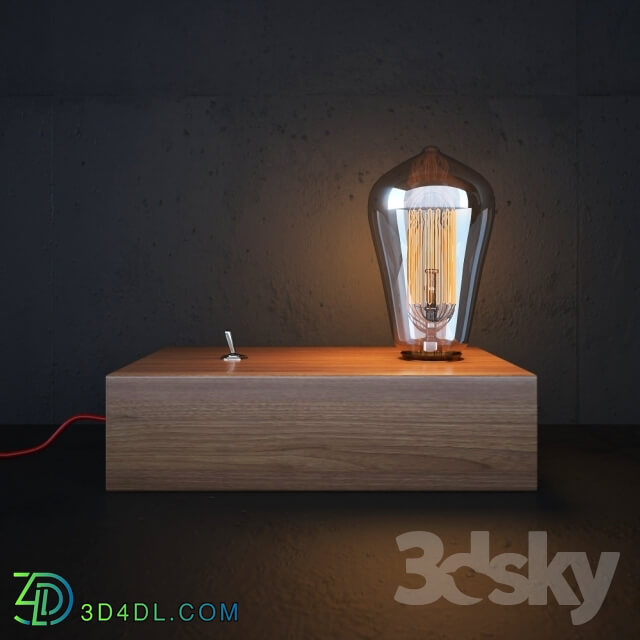 Table lamp - Vintage Retro Edison Wooden shade