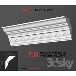 Decorative plaster - Cornices patterned plaster moldings K0238.130Nx110mm 